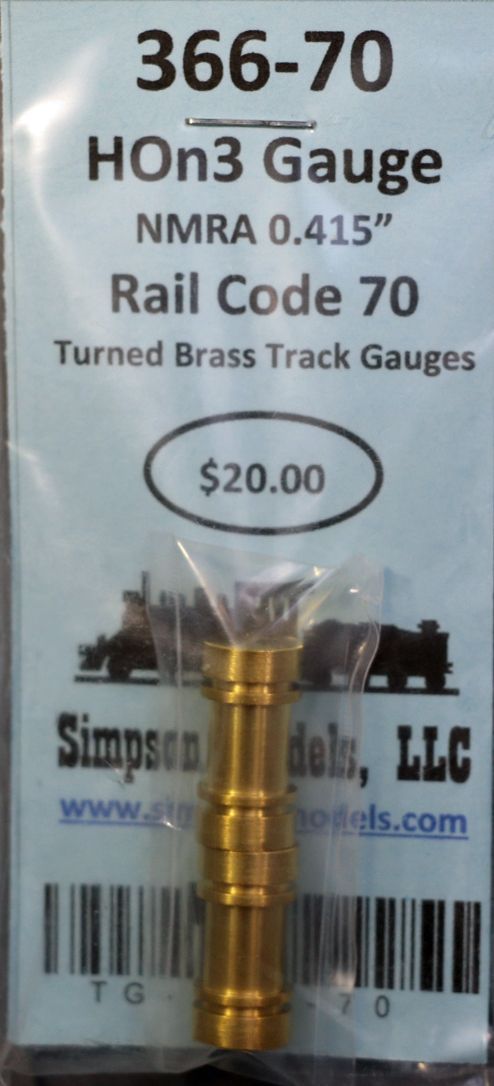 366-70 - HOn3 Gauge Rail Code 70 Turned Brass Track Gauge