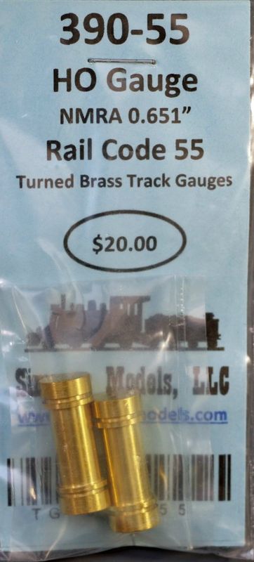 390-55 - HO Gauge Rail Code 55 Turned Brass Track Gauge