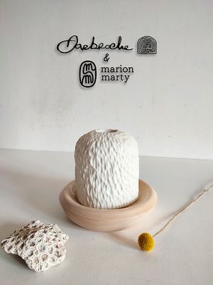 Photophore Lueur - Porcelaine &amp; Frêne