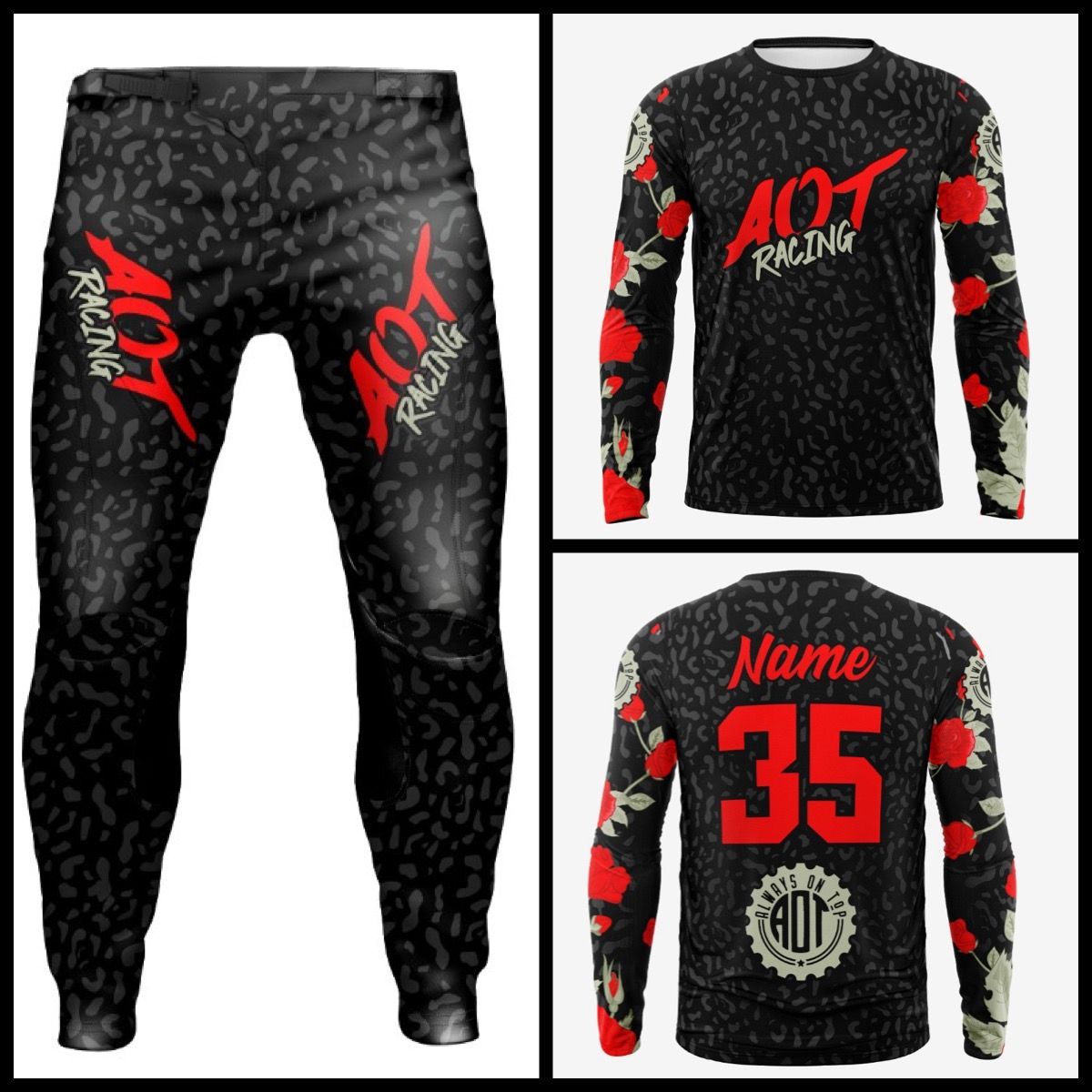 Black Leopard Rose BMX Kit