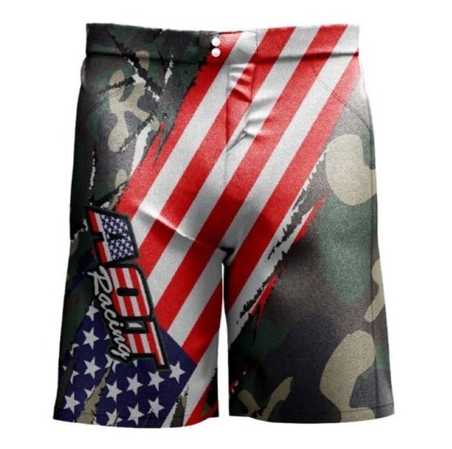 Torn Green Camo Swim Trunks- Y28