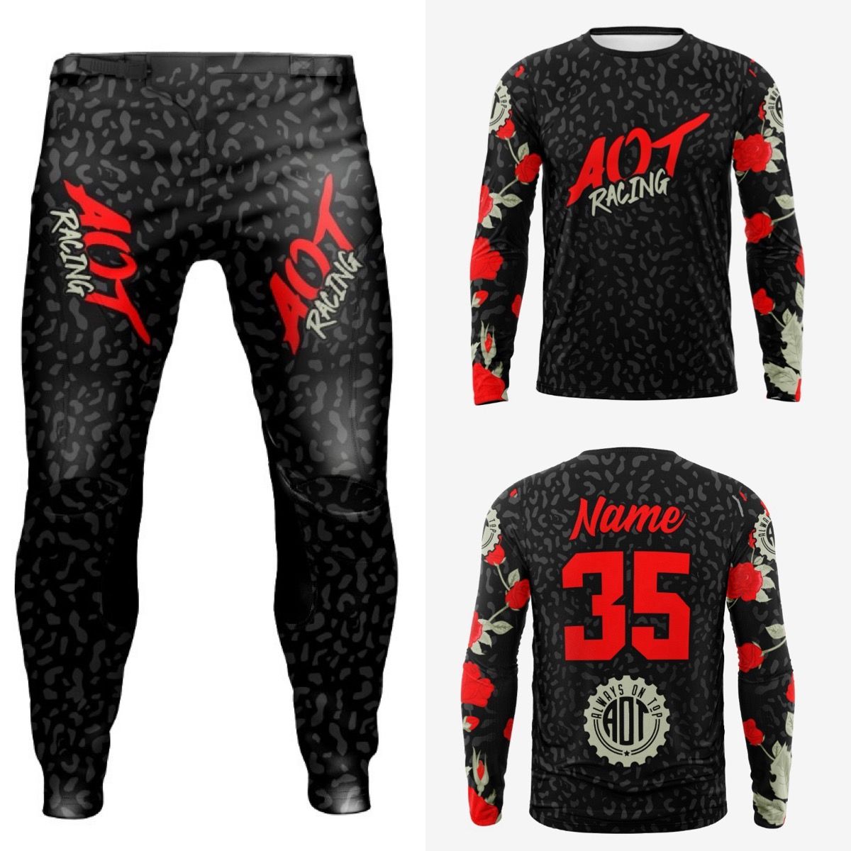 Black Leopard Red Roses- YM/Y22