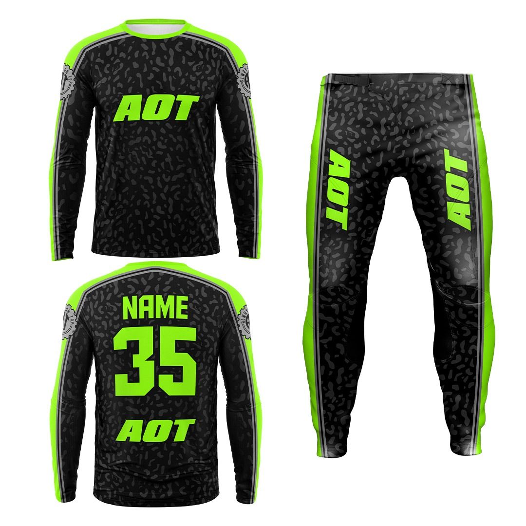 Black Leopard Lime Green- M/28