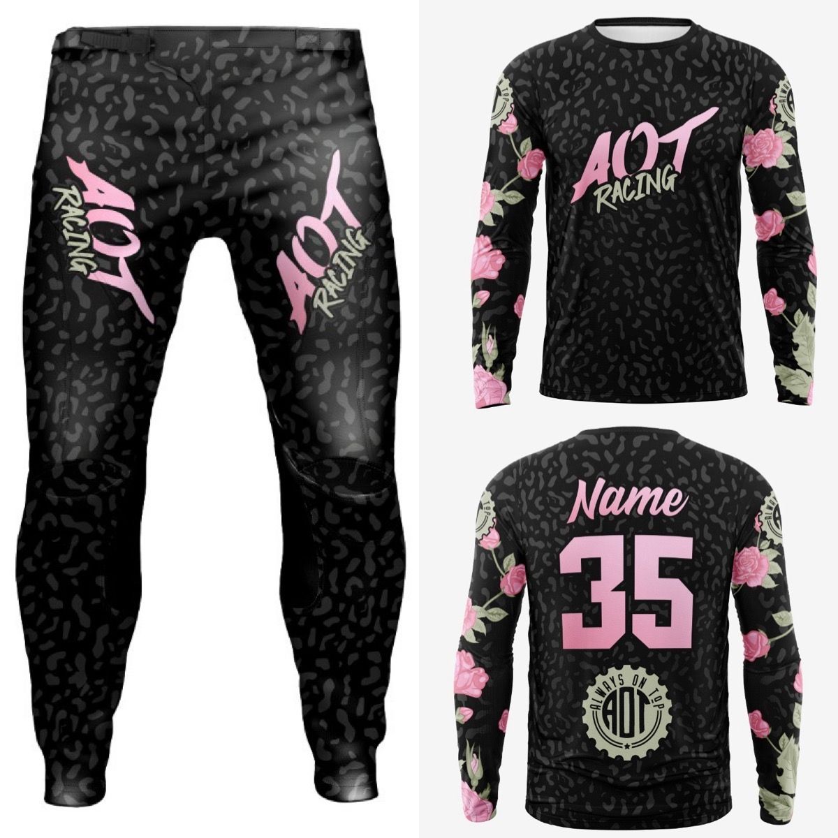 Black Leopard Rose/Pink- YL/Y26