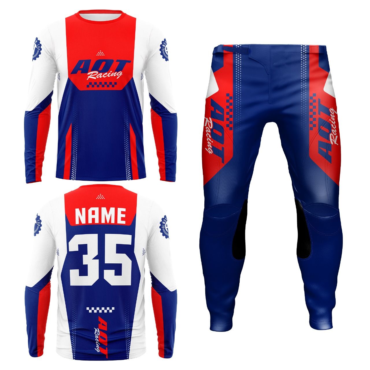 Singe Red/White/Blue BMX Kit
