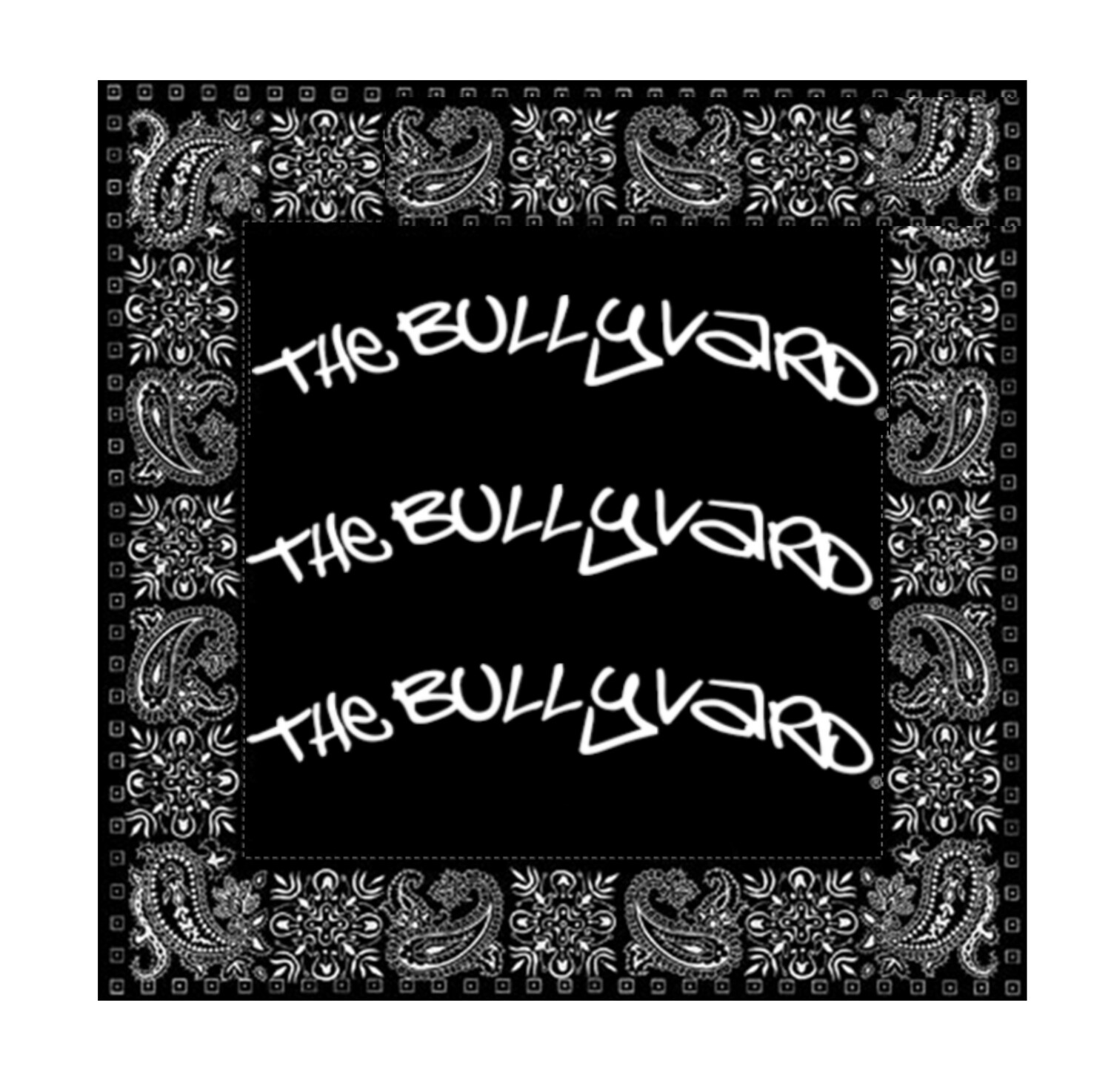 The Bullyvard Black on White Bandanna