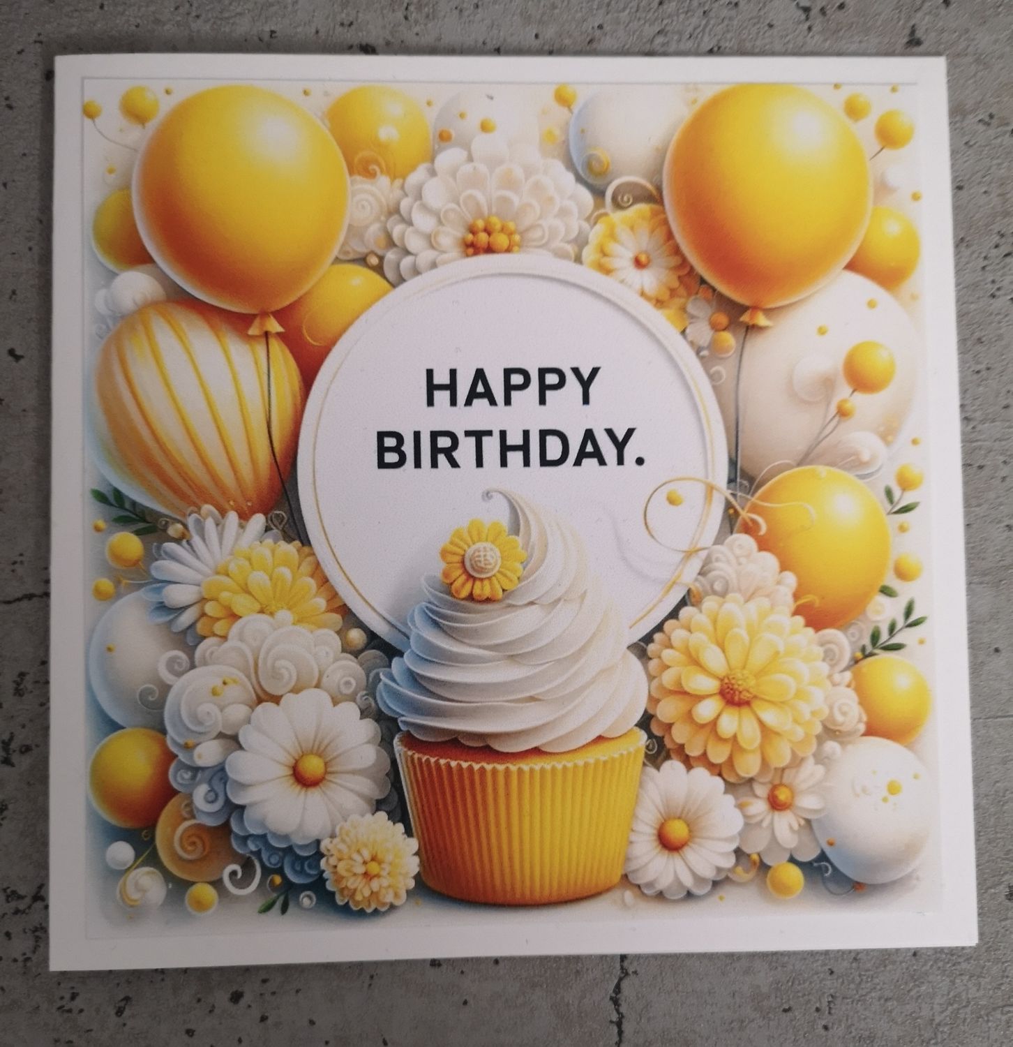 Karte Happy Birthday gelb
