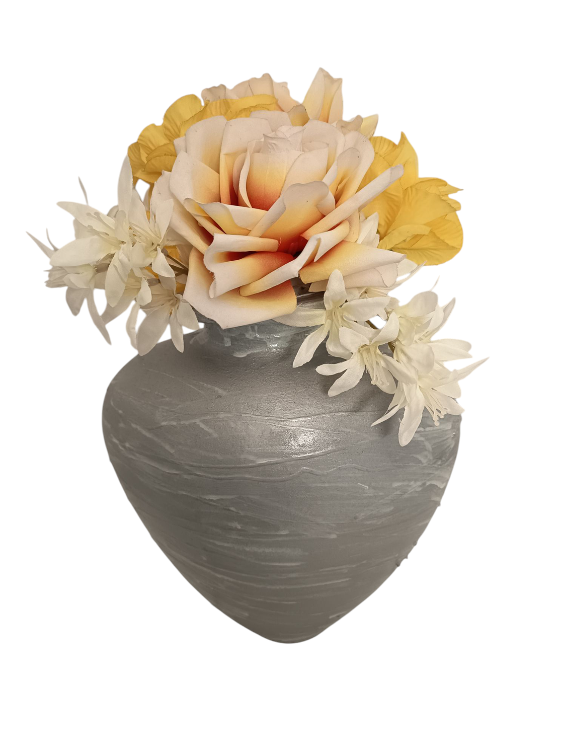 Vase Unikat mit Kunstblumen