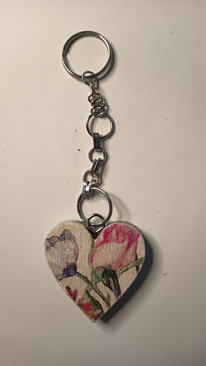 Schlüsselanhänger Herz Blumen