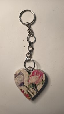 Schlüsselanhänger Herz Blumen