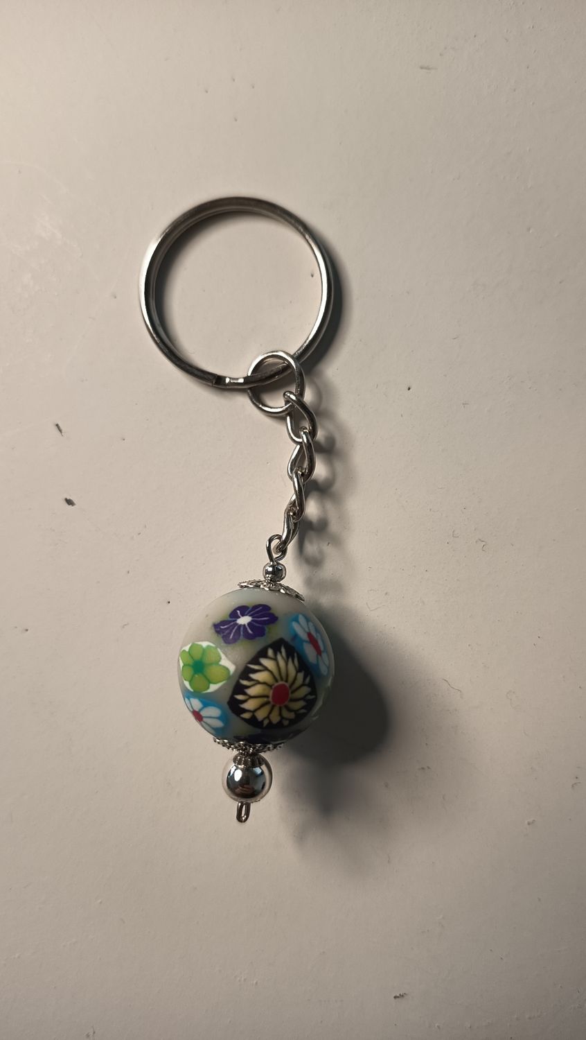 Schlüsselanhänger Kugel Blumen