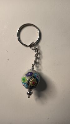 Schlüsselanhänger Kugel Blumen