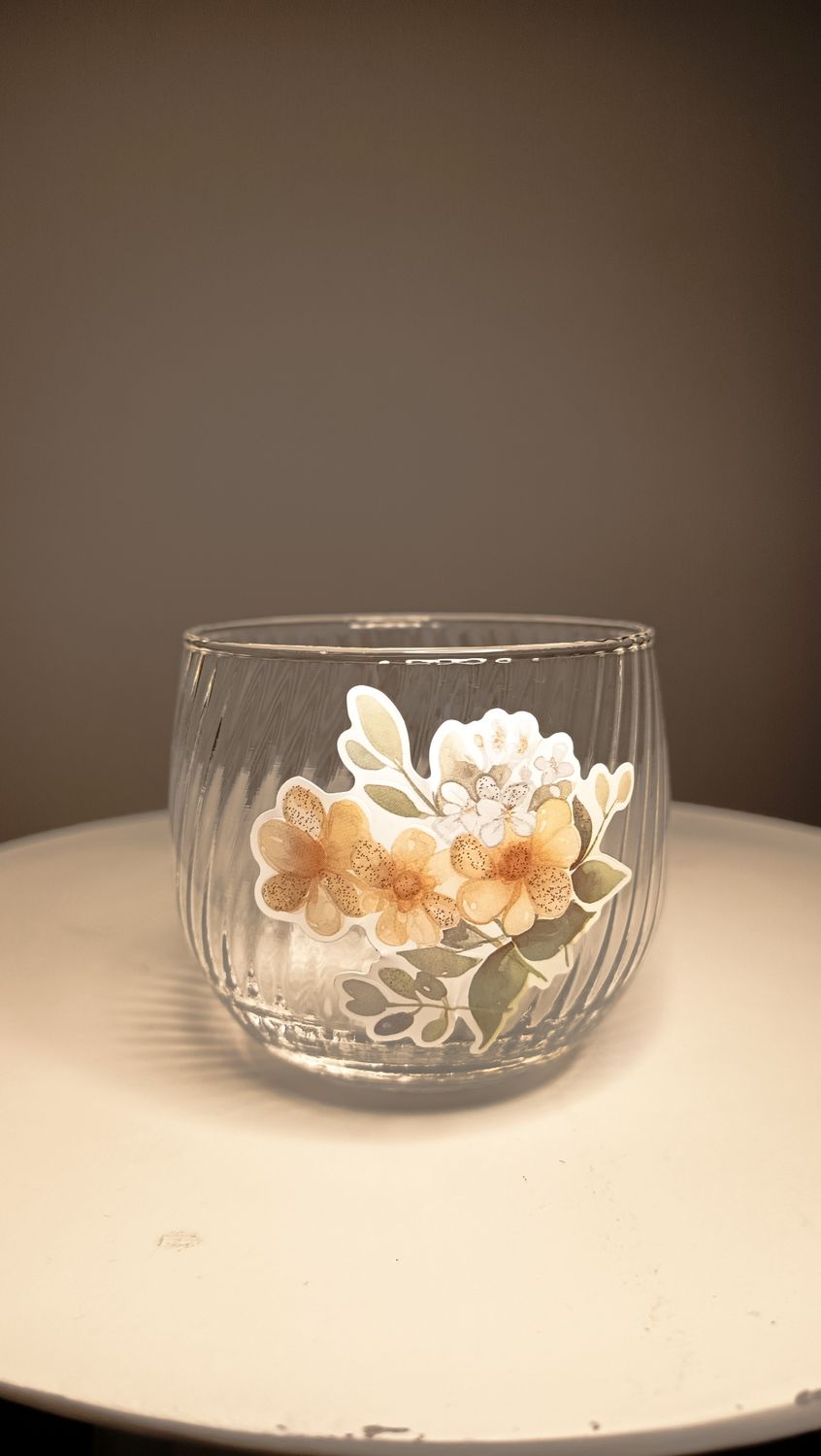 Windlicht Glas Blumen