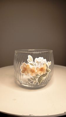 Windlicht Glas Blumen