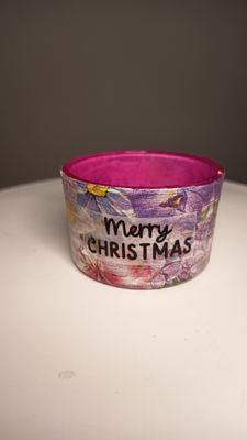 Mini Windlicht Blumen merry christmas