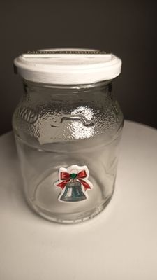 Geschenkglas Glocke mit Masche 13cm hoch