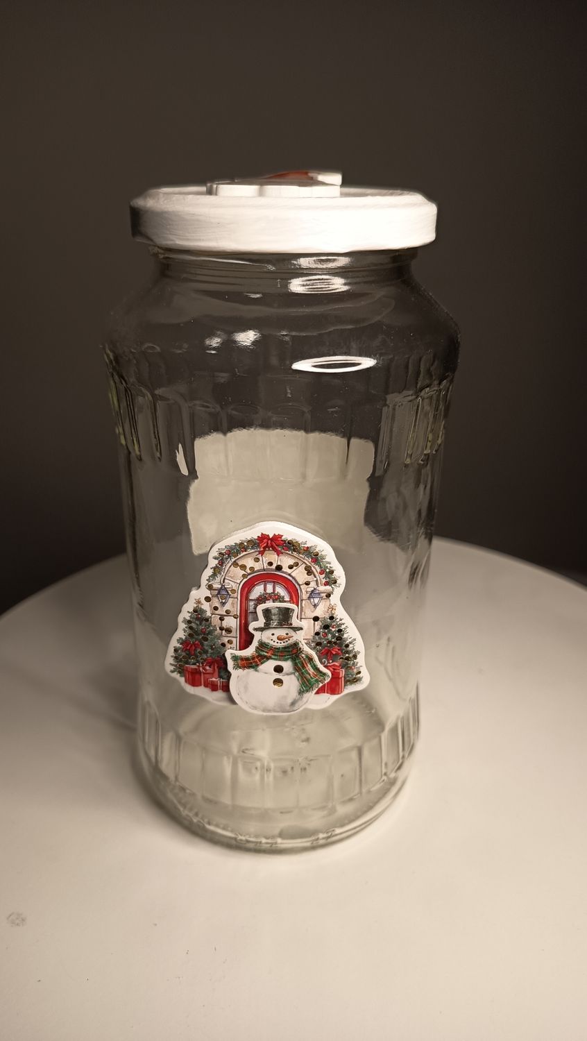 Geschenkglas Schneemann 17cm hoch