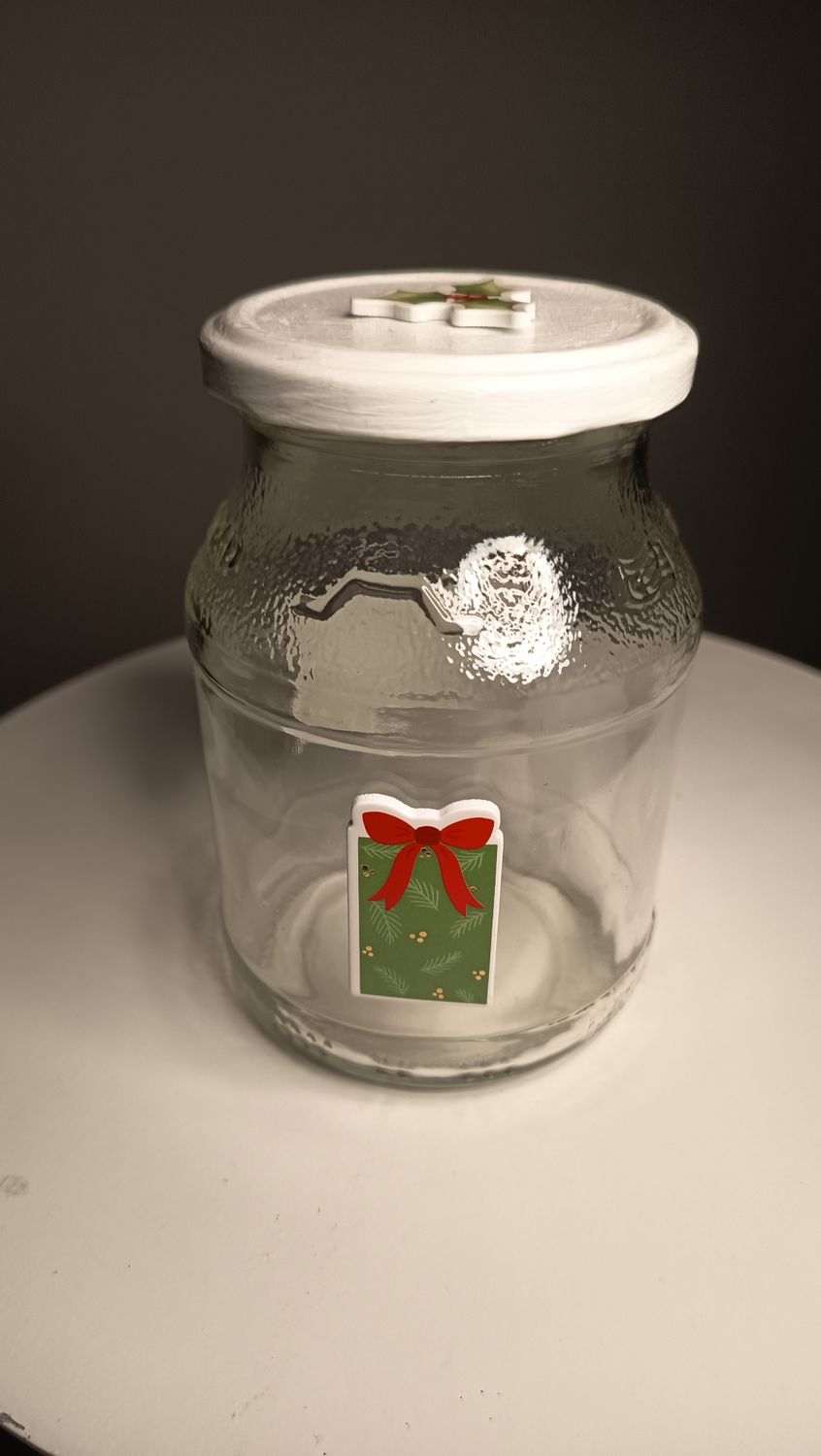 Geschenkglas Paket grün 13cm hoch 