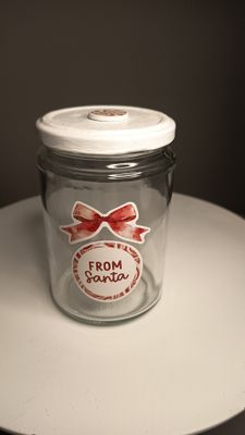 Geschenkglas from Santa 12cm hoch 
