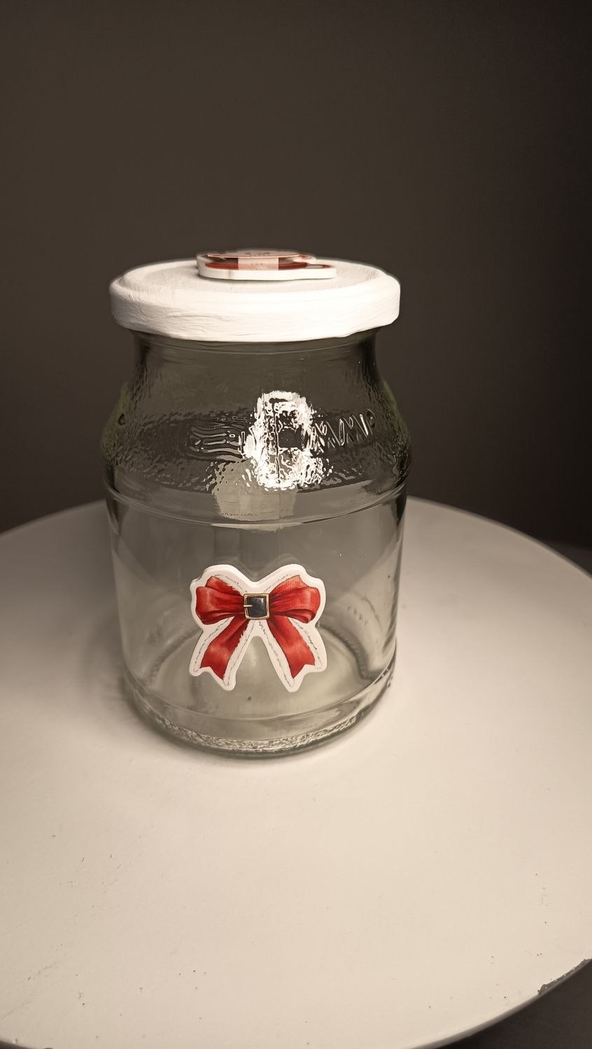 Geschenkglas Masche rot gross Geschenkglas Masche rot gross