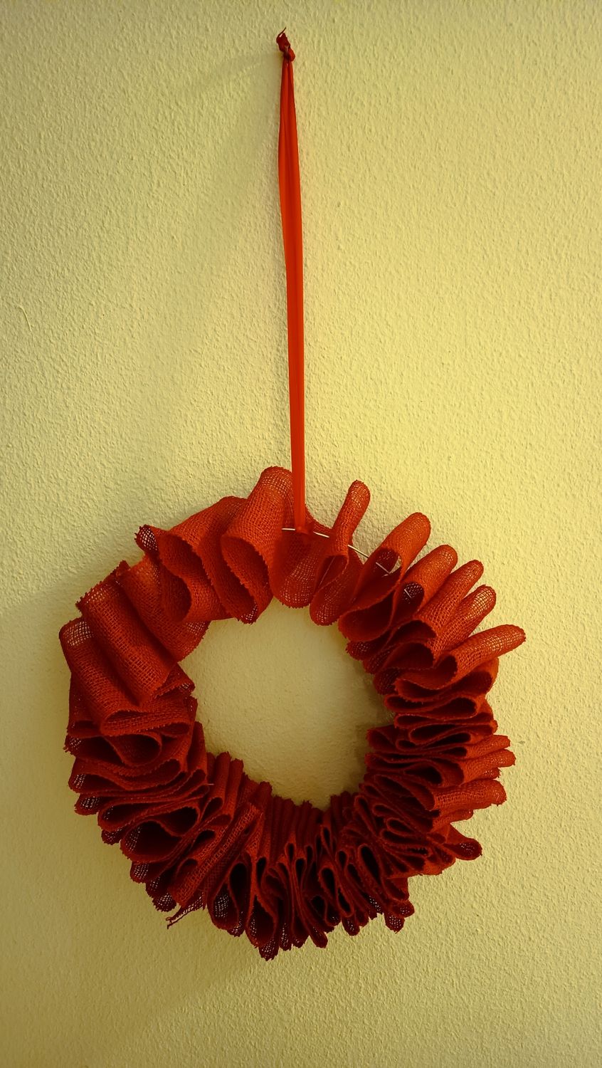 Kranz Jute rot 35cm Durchmesser