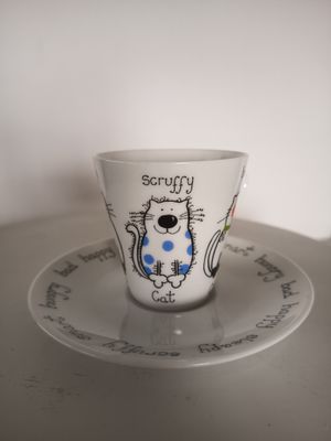 Espresso Tasse Katze Von Java mit Unterteller Espresso Tasse Katze Von Java mit Unterteller