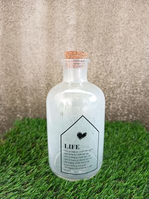 Kleine Deko Flasche beschriftet 18cm hoch Kleine Deko Flasche beschriftet 18cm hoch
