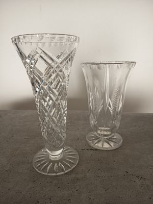 Glas Vasen Geschliffen 2 Stück Glas Vasen Geschliffen 2 Stück