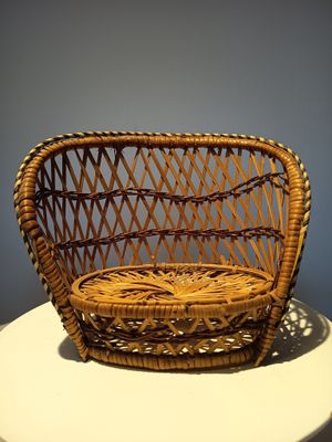 Rattan Puppenbank geflochten 16x19x9cm