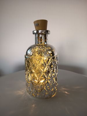 Deko Flasche Bauernsilber 15cm hoch