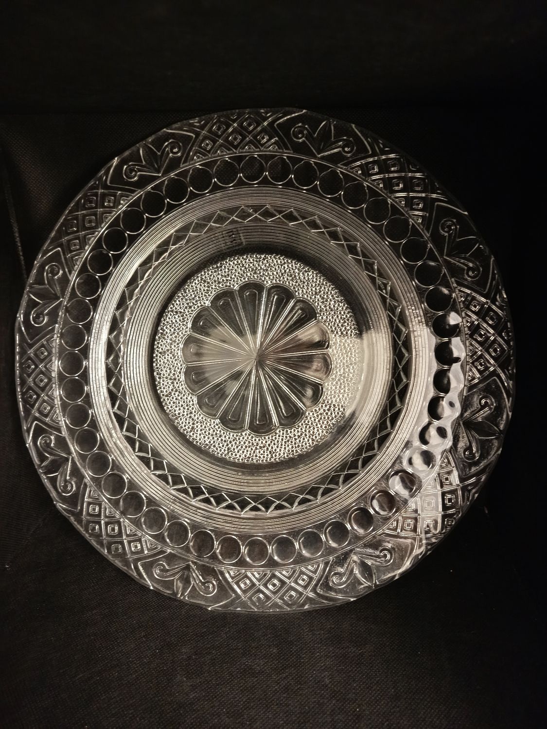 IVV Italia Vintage Glasteller Ø 34 cm Servierplatte Designglas Made in Italy