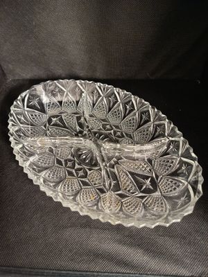 Servierschale Glas Mit Unterteilungen 28cm Lang