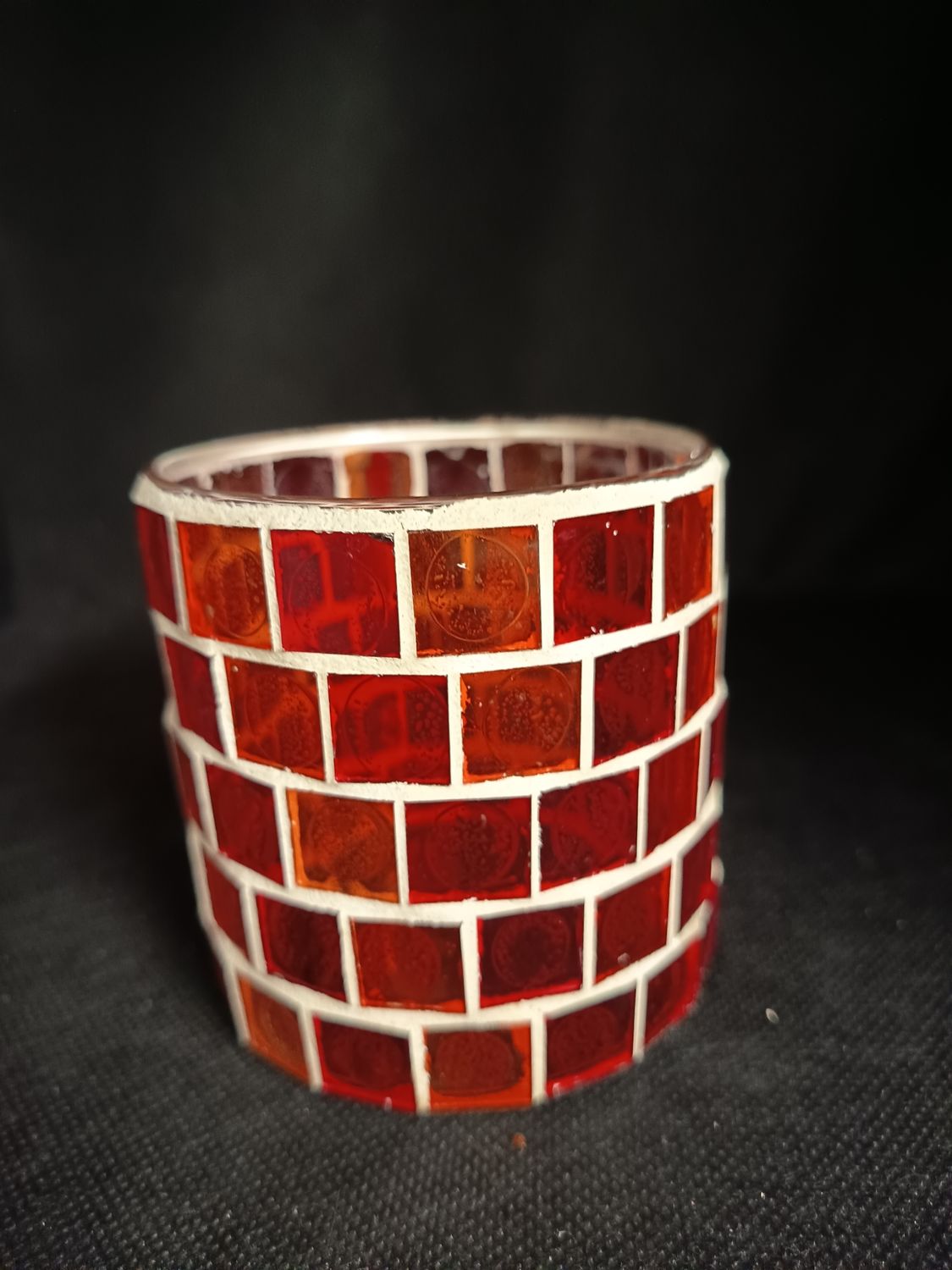 Mosaik Glas Windlicht 8x8cm
