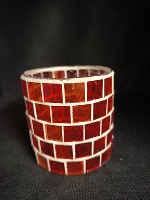 Mosaik Glas Windlicht 8x8cm
