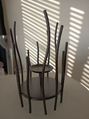 Teelichthalter Metall schwarz 17cm hoch