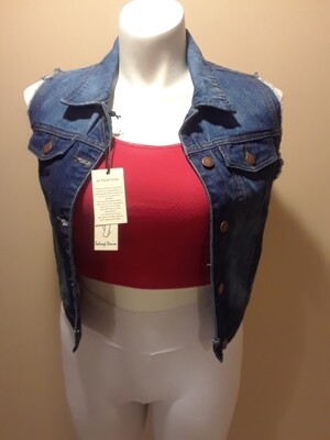 DETAILED BLUE JEAN VEST