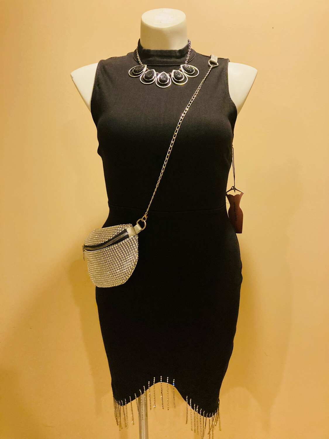 BLACK JEAN BLING DRESS