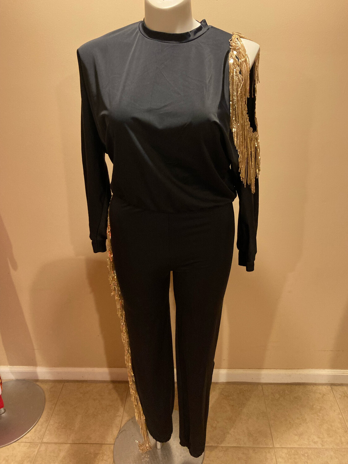BLK/GOLD FRINGE SET