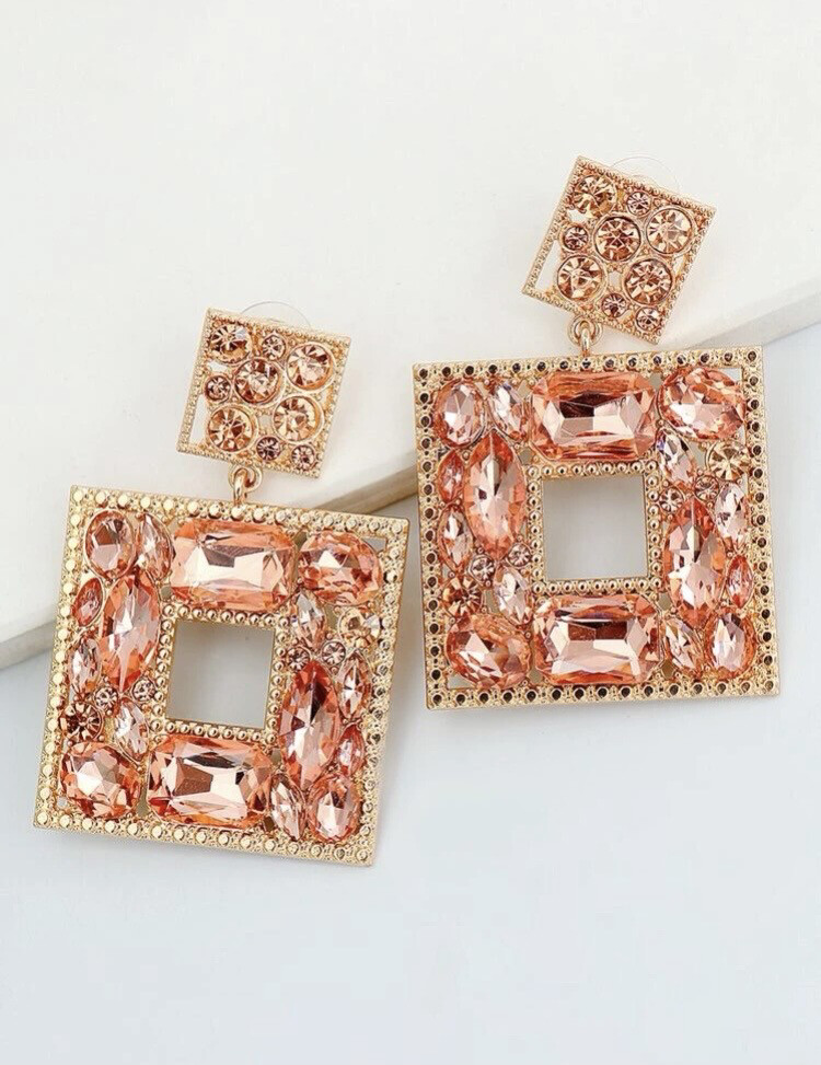 PINK GEMSTONE EARRINGS 