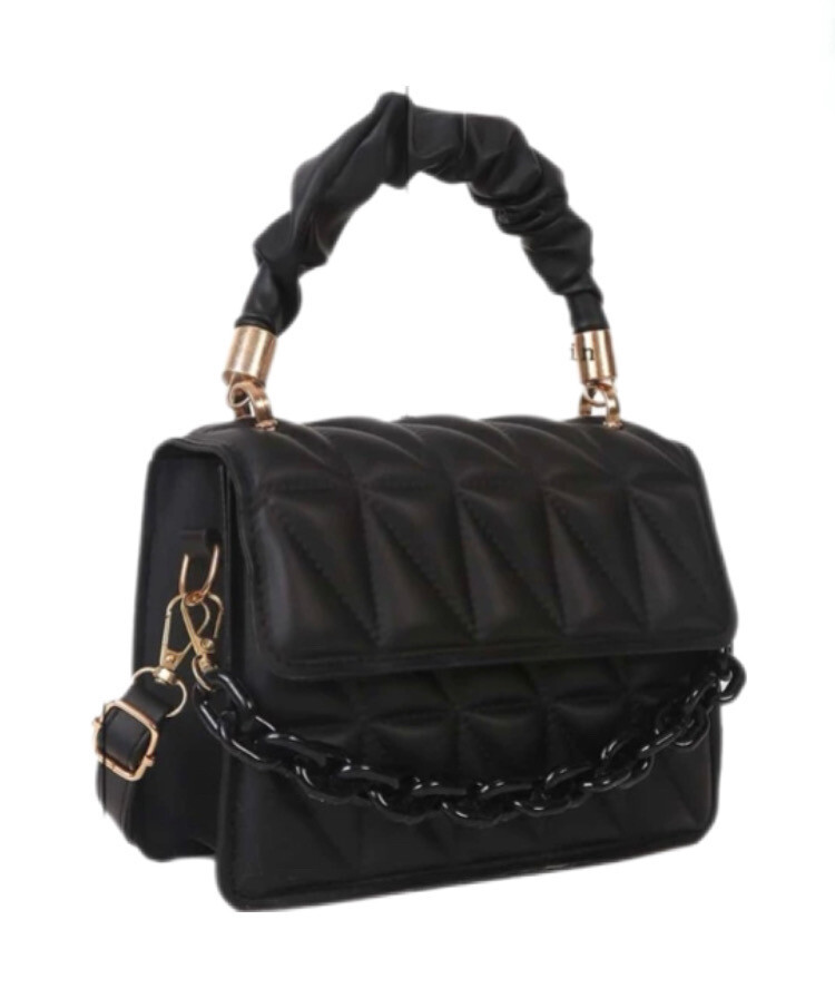 BLACK CHAIN LINK PURSE 