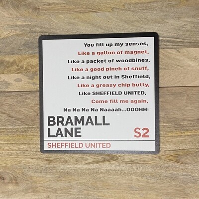 SUFC / Bramall Lane Song Sign