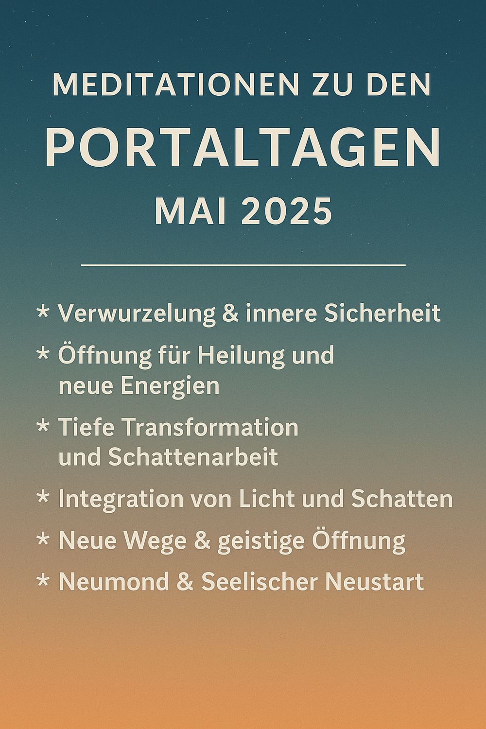 13. Mai – Schatten berühren – Tiefe Transformation beginnt - Portaltag Meditation
