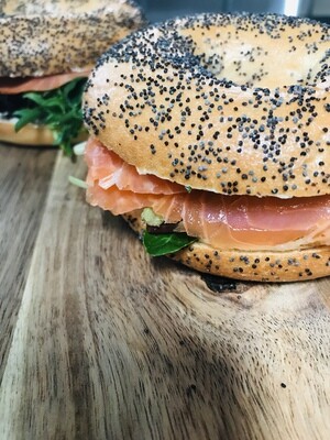Smoked Salmon and Herbed Cream Cheese Bagel