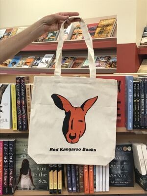 Red Kangaroo Book Cotton Tote Bag