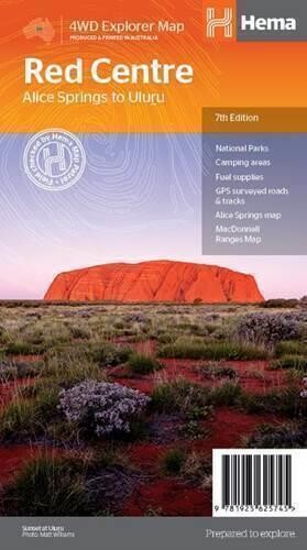 Red Centre: Alice Springs to Uluru 4WD Explorer Map 7th Edition HEMA