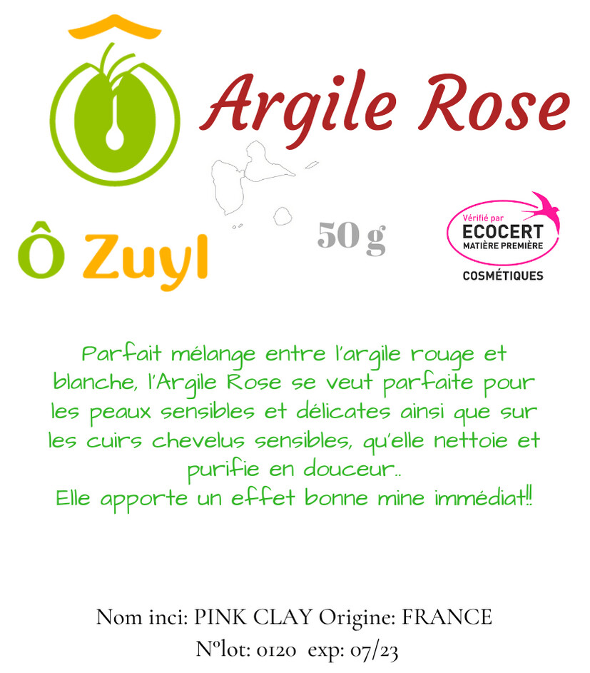 Argile rose de 50g à 1kg