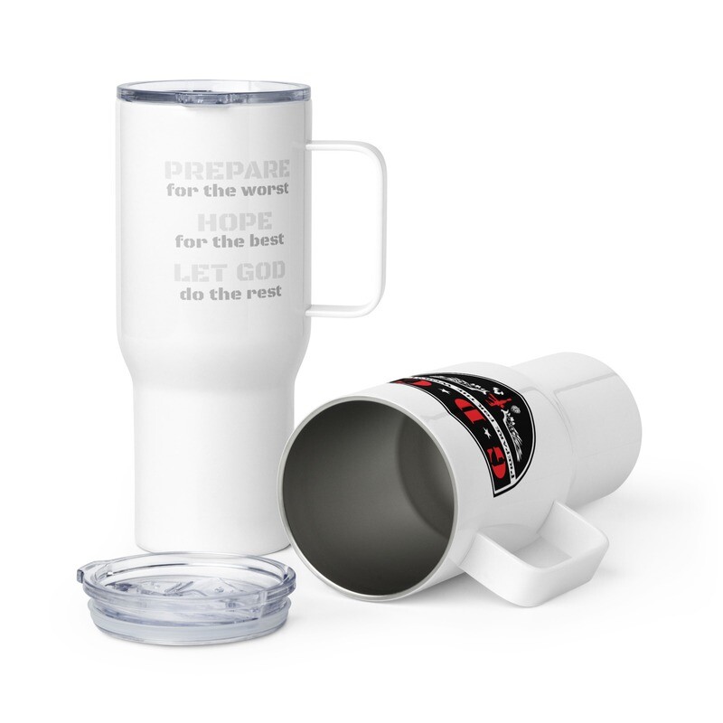 Travel mug with a handle