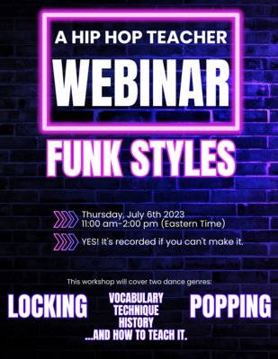 Webinar Series: "Funk Styles" July 6 2023