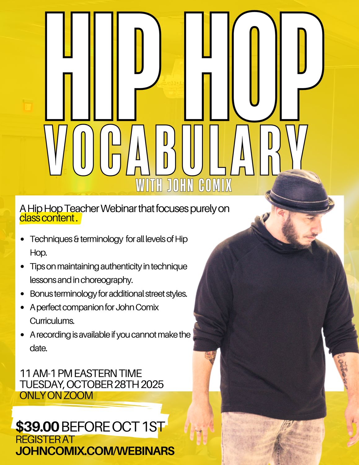 Webinar: &quot;Hip Hop Vocabulary&quot; Oct 28, 2025