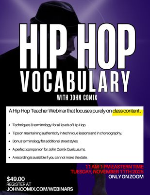 Webinar: &quot;Hip Hop Vocabulary&quot; Nov 11th 2025